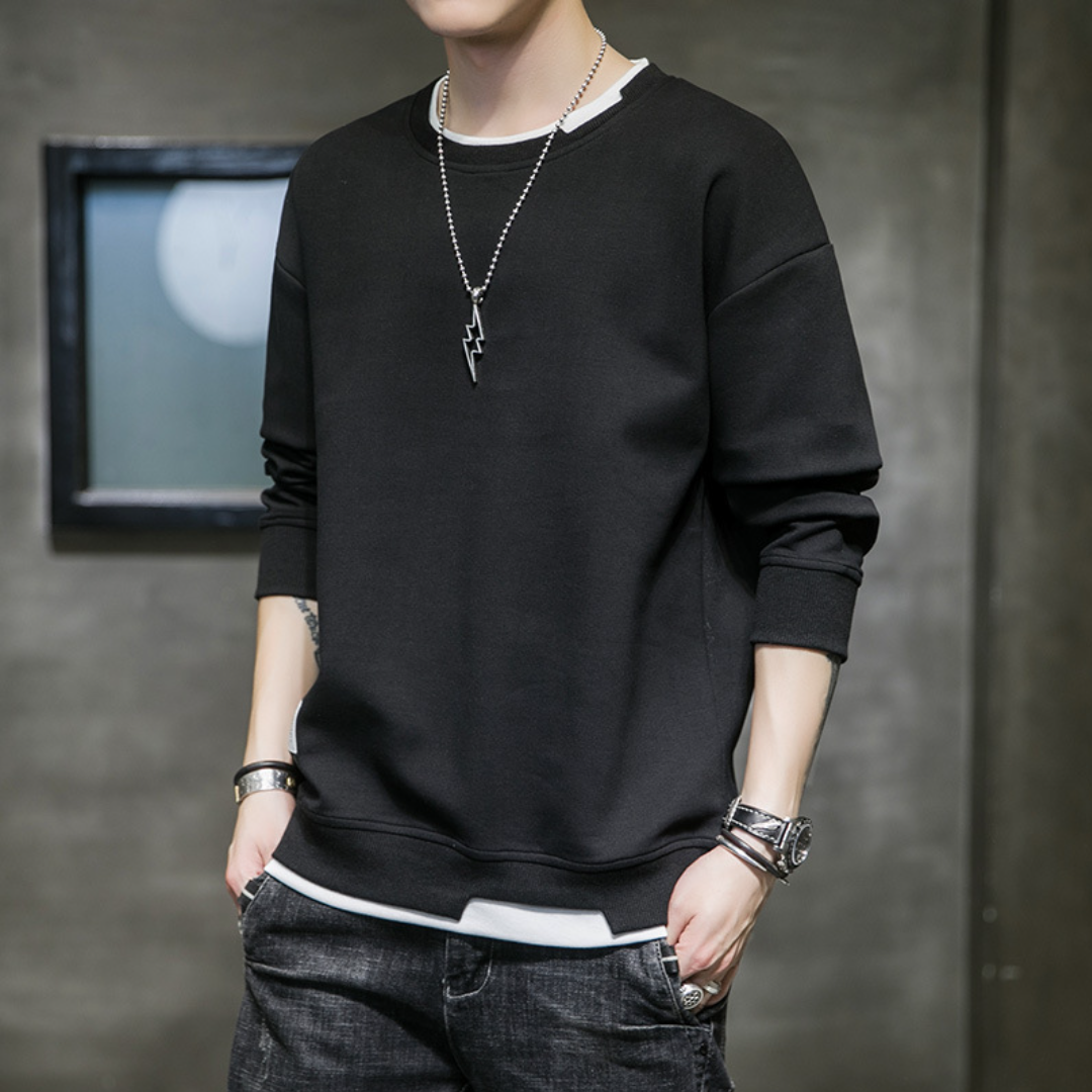 2024 남성 춘추 코트 남자 라운드티 긴팔 레저 헐렁한 맨투맨 11,600원