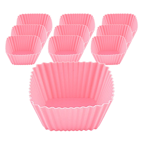 이홈베이킹 실리콘 반찬 베이킹컵 사각, 핑크, 10개 4,500원