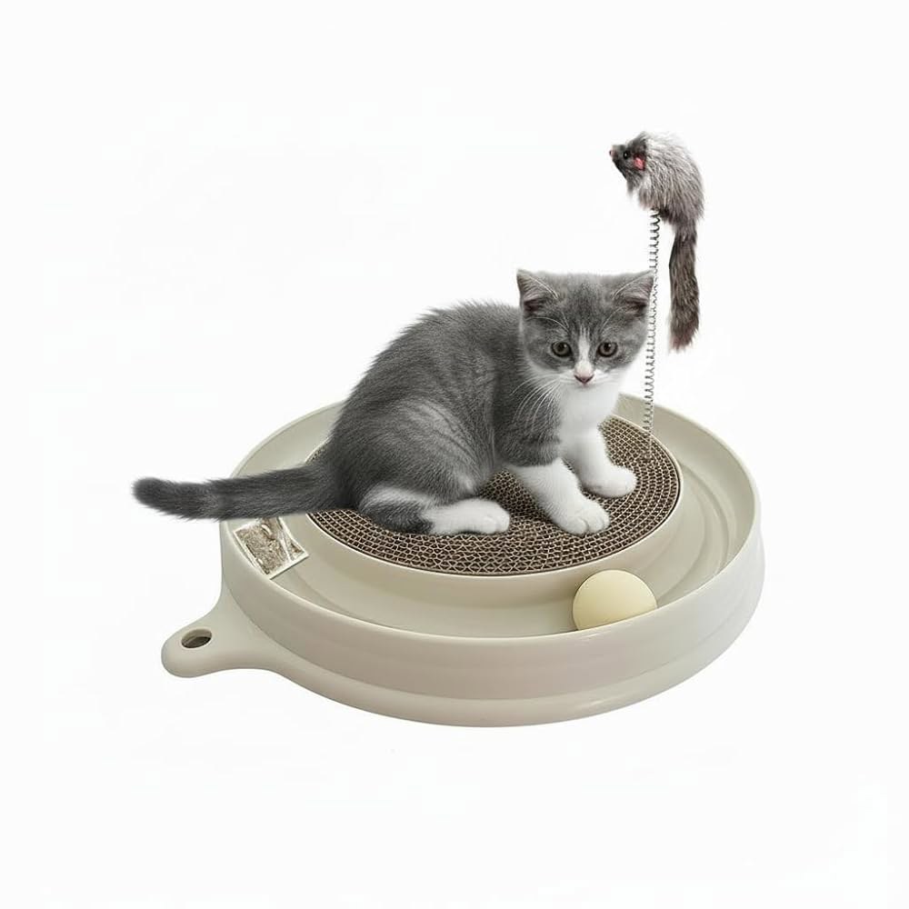 트랙이 있는 AUON 고양이 스크래처 장난감 in 인터랙티브 장난감이 패드 실내 고양이와 고양이를 위한 푹신한 마우스 밀크 쉐이크 93,200원