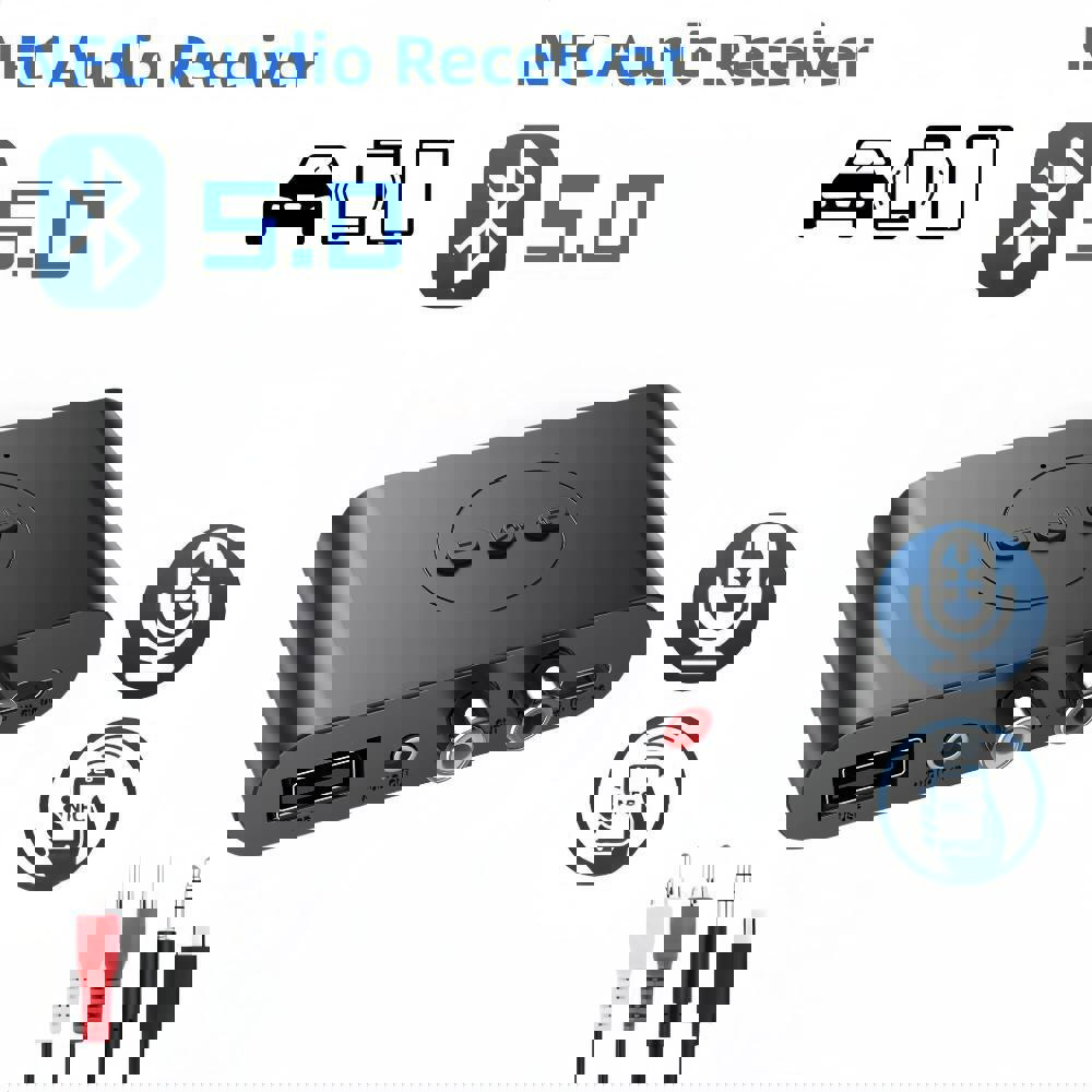 블루투스리시버 블루투스 5 3 오디오 리시버 RCA 5mm AUX USB 스테레오 NFC BT 0 무선 어댑터 U 디스크 마이크 포함 자동차 키트 스피커 앰프용 12,900원