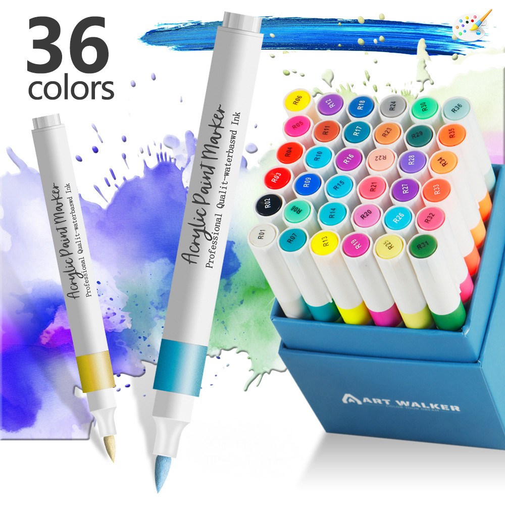 미니플 아티스트 아크릴 컬러 마카펜 세트, 1세트, 36색 21,800원