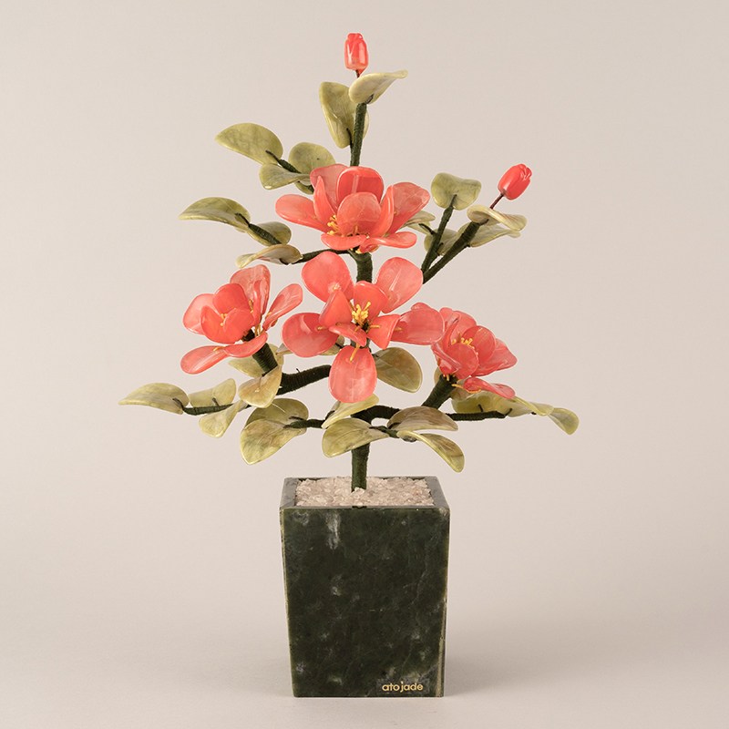 승진 영전 취임 축하 개업 이사 집들이 선물 / 아토제이드 옥꽃 로즈 4송이 사각 레드 261,900원