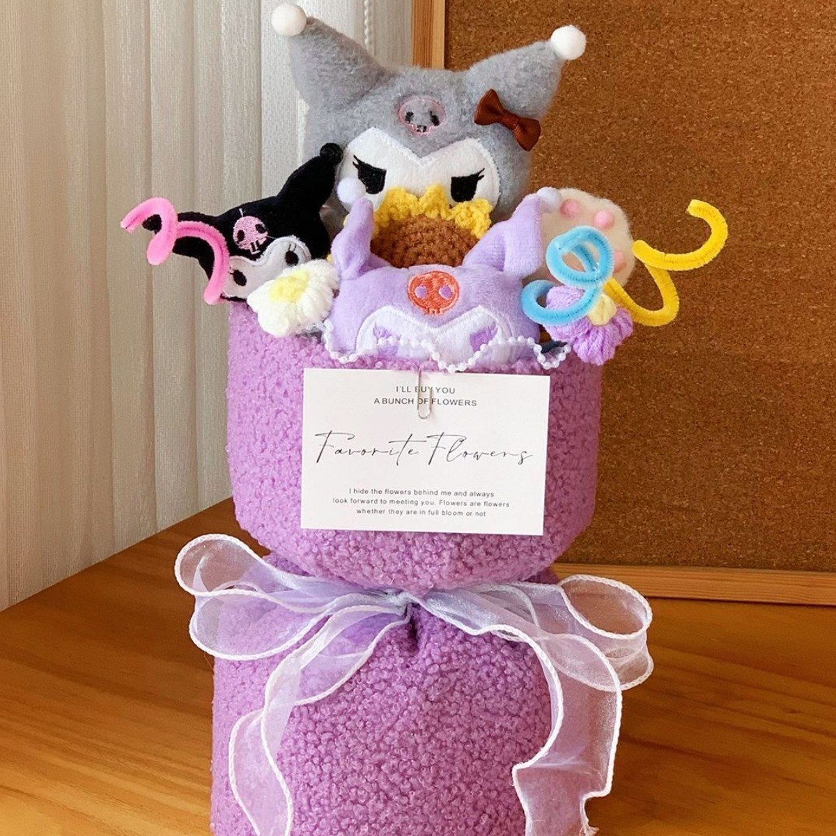 산리오 캐릭터 이벤트꽃 인형 꽃다발 귀여운 쇼핑백 선물포장세트, 1개, 쿠로미 14,800원