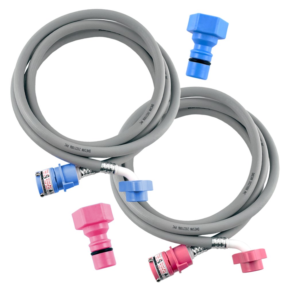 철물마켓 국산 세탁기호스 1.3M 냉수+1.3M 온수 원터치 급수호스 11,800원