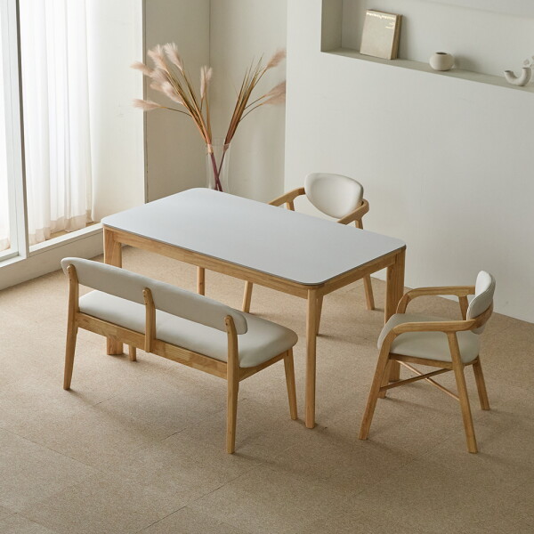 파로마 루토 세라믹 원목식탁 다렌D벤치의자 세트 4인용 1400 (벤치의자1의자2) 660,900원