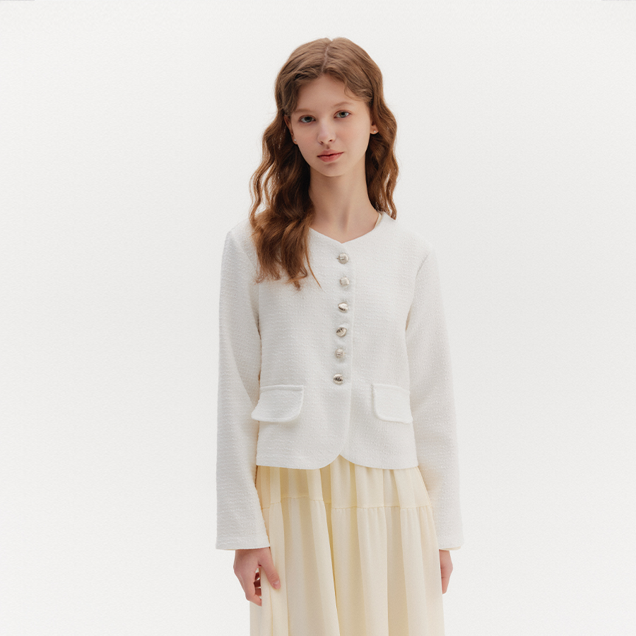 비키 여성용 트위드 물결 버튼 슬림 자켓 TKJAC2105 32,720원