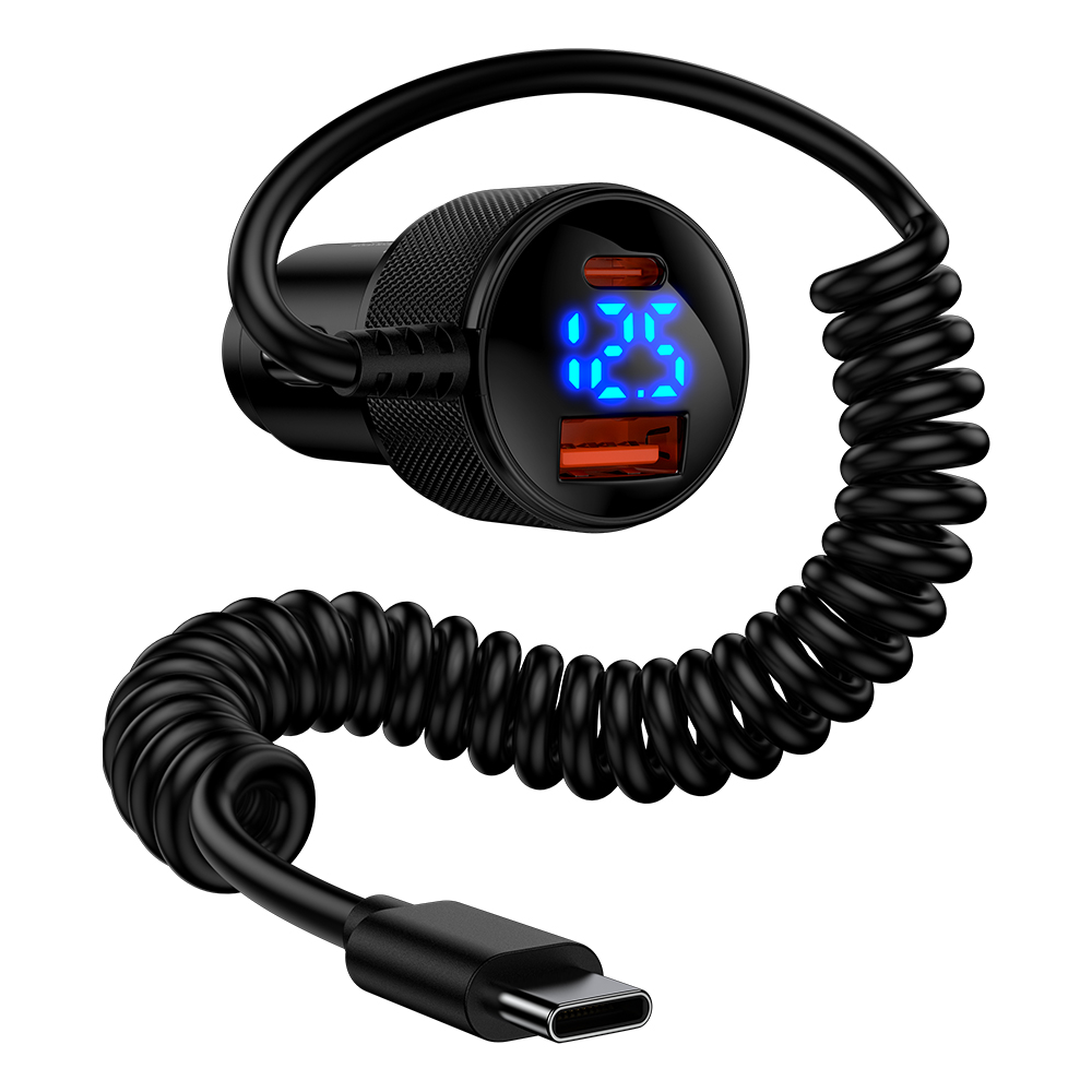 ANNIBER 78W C타입 3포트 디스플레이 PD3.0+QC3.0+PD3.0 일체형 스프링 케이블 자동차 시거잭 차량용 고속 충전기, 블랙, BS241002 17,000원