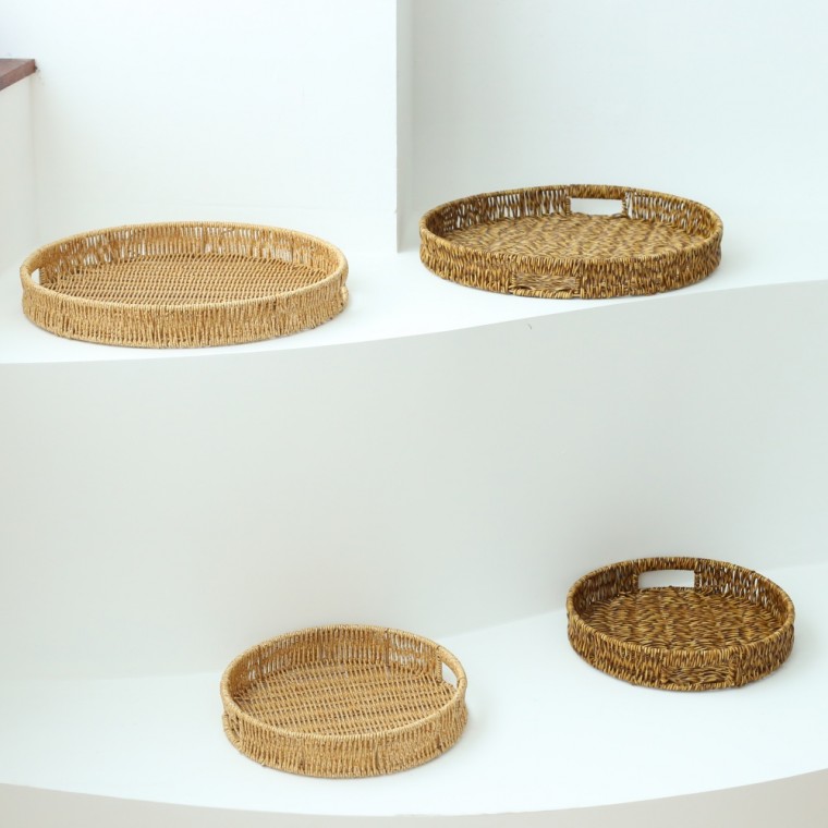 쏠리또 라탄 원형 사각 PP 라탄트레이 과자트레이 소품정리대 Large 15,090원