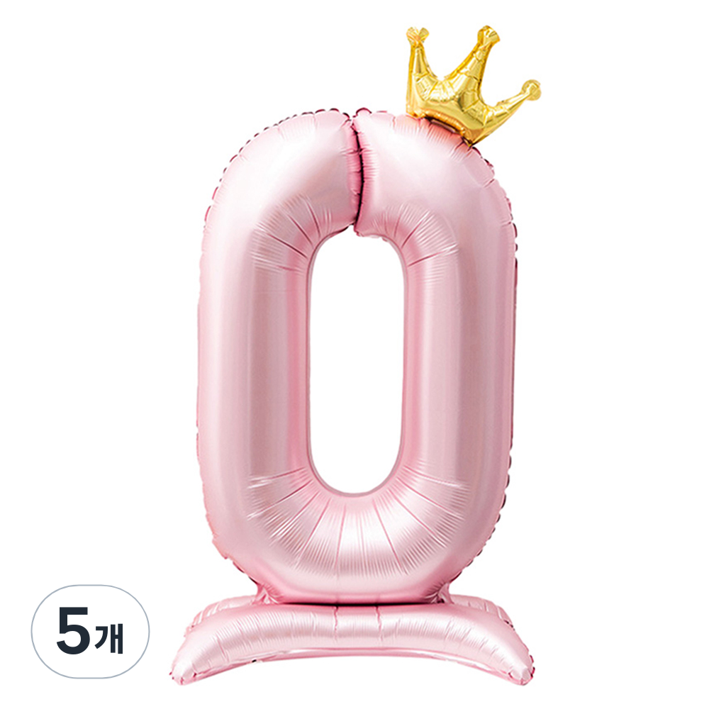 인블룸 대형 왕관 숫자 스탠드 파티 풍선 0, 핑크, 5개 26,500원