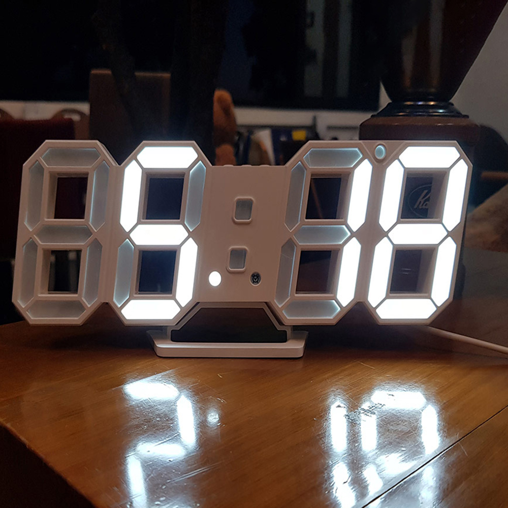 잇츠온 무소음 디지털 3D LED 탁상시계, 화이트 10,900원