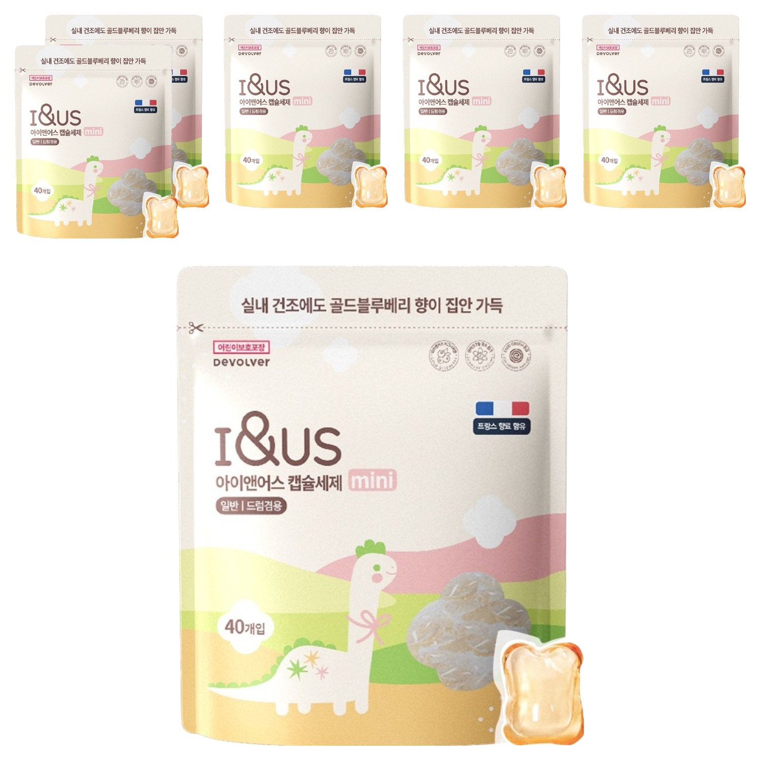 아이앤어스 캡슐세제 미니 골드블루베리향, 40개입, 6개 23,520원