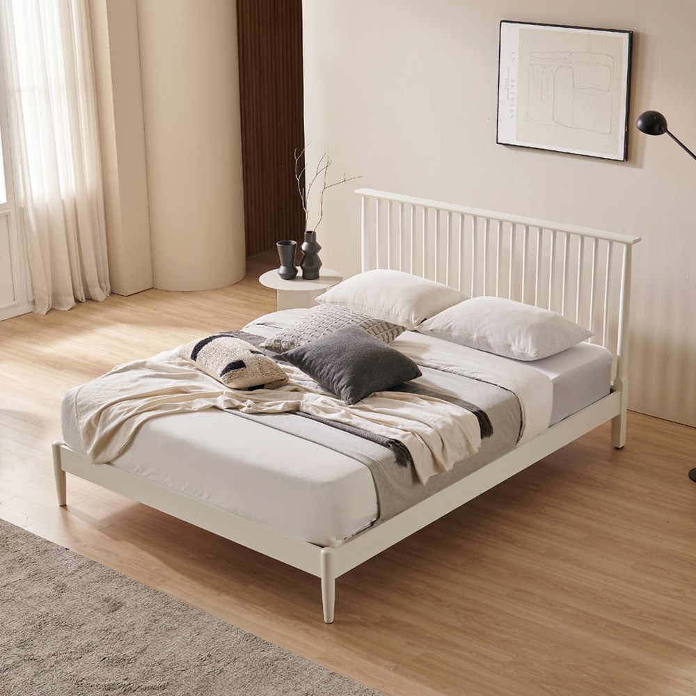 라헬 화이트 기본형 원목 침대 퀸 (Q) 프레임, 화이트 595,000원