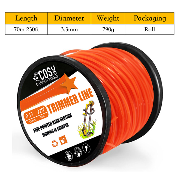 예초기 손잡이 교체용 보조 핸들 그립 COSY 2.4mm4mm 브러시 커터 날카로운 로프 46m130m 잔디 깎기 펜타그램 나일론 트리머 라인 헤드 스트링 25,620원