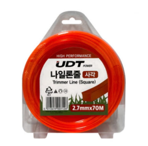UDT 사각타입 2.7mm 70M 예초기날 나일론커터용 줄날 11,500원