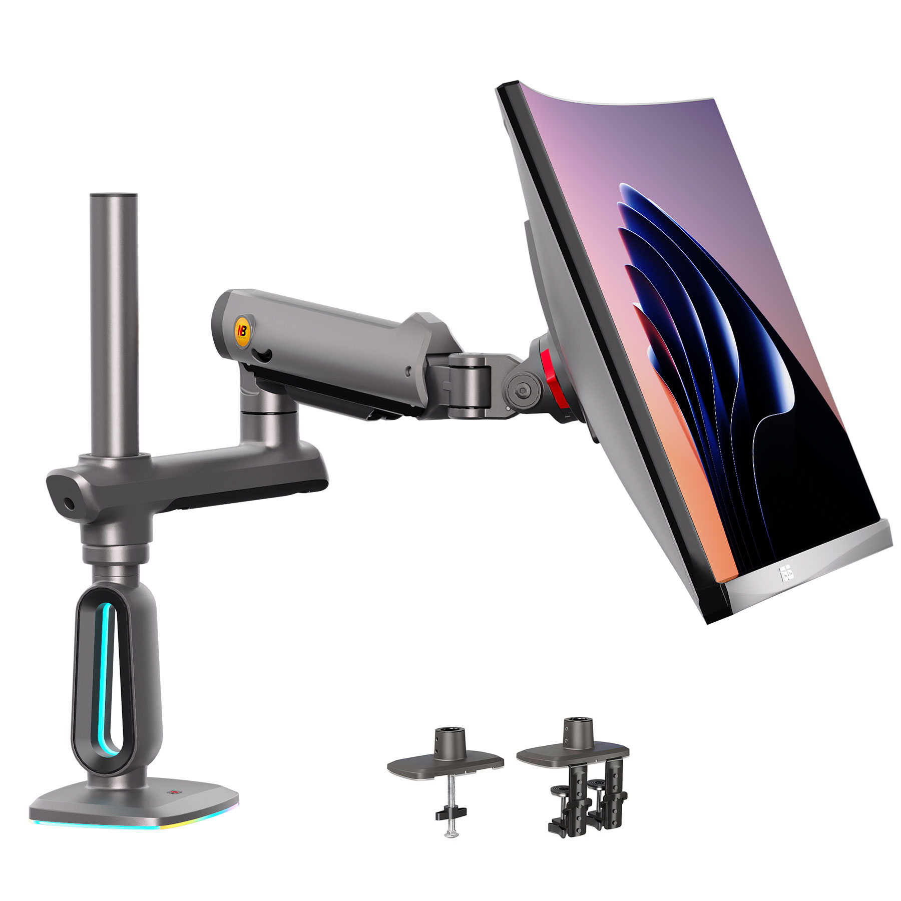 엔비어고노믹 고중량 싱글 폴타입 RGB 모니터암 F7, 1개, 매트 숯 169,000원