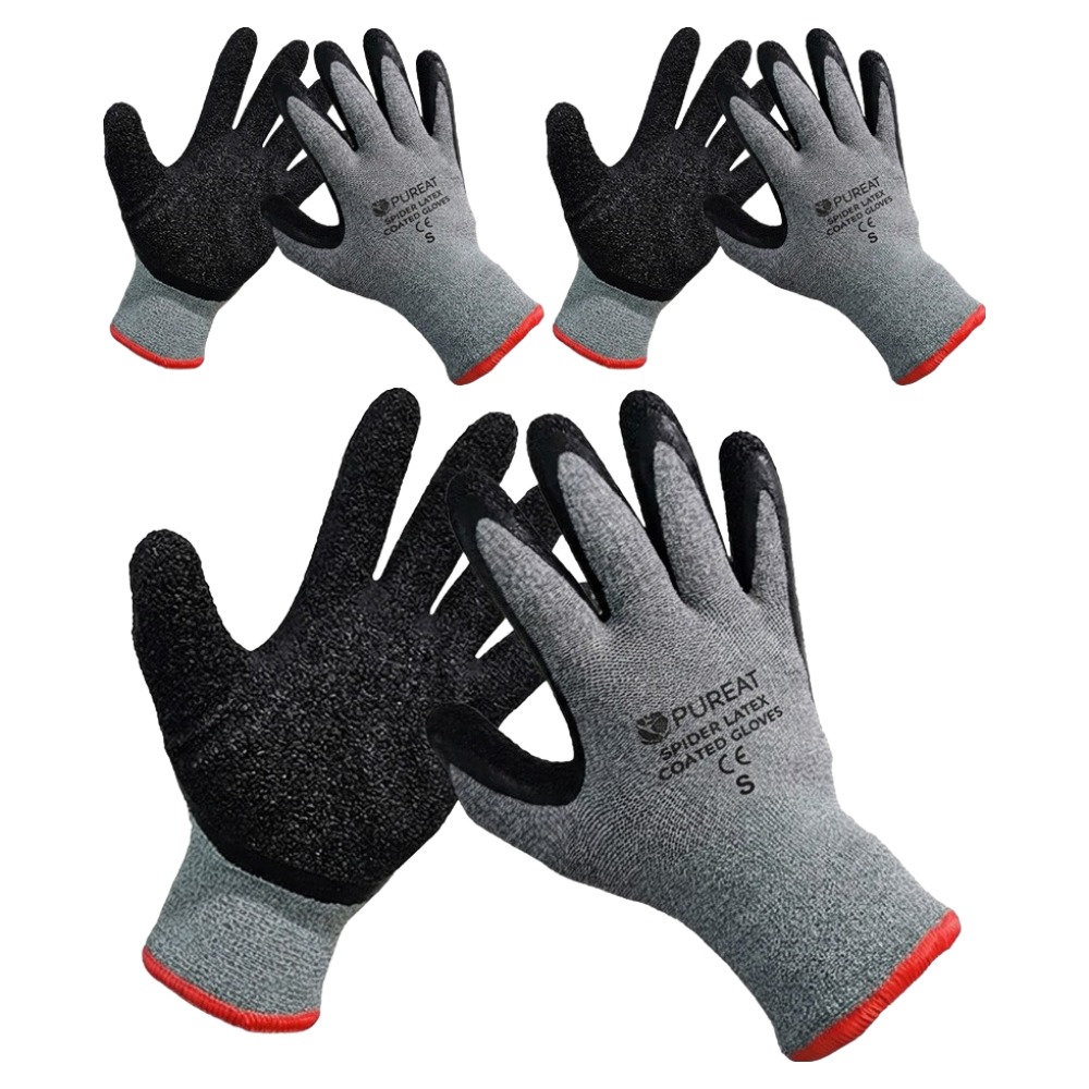 퓨리트 스파이더 라텍스코팅 안전 작업장갑 양손 세트 S, 3세트, 그레이 8,710원