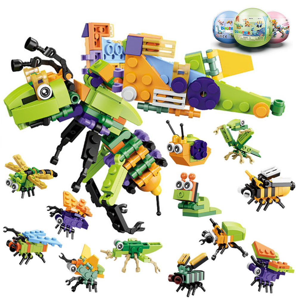 캡슐 블럭 12in1 공룡 해양 곤충 호환블럭 세트 합체, 1개 14,320원