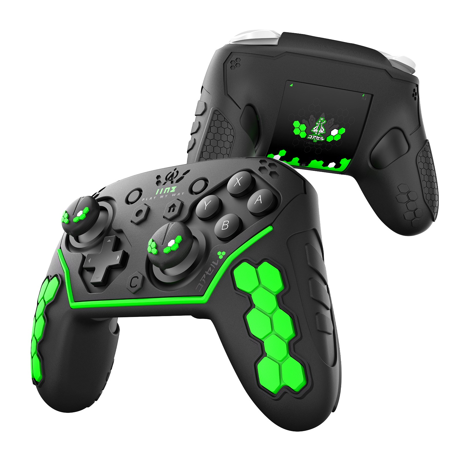 이이네 네온 베놈 닌텐도 스위치2 프로콘2 실리콘 커버 2pcs 조이스틱 커버 포함 프로콘2 보호 케이스 세트, 1세트, 블랙-그린, L1228 18,000원