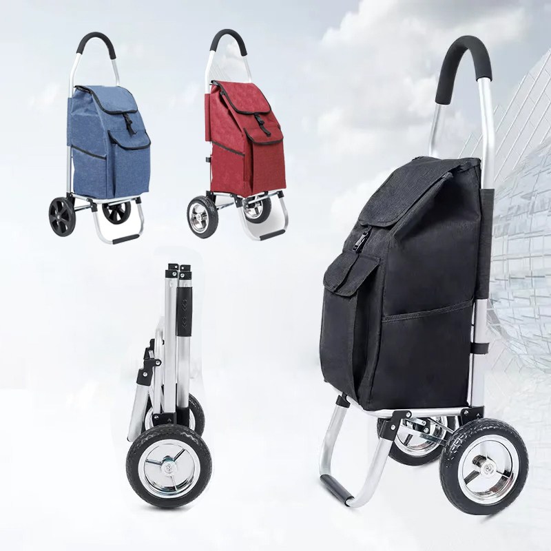 알라미늄 마트장바구니 장보기카트 접이식손수레 폴딩쇼핑카트 바퀴달린 장바구니, 블랙, 1개 37,000원