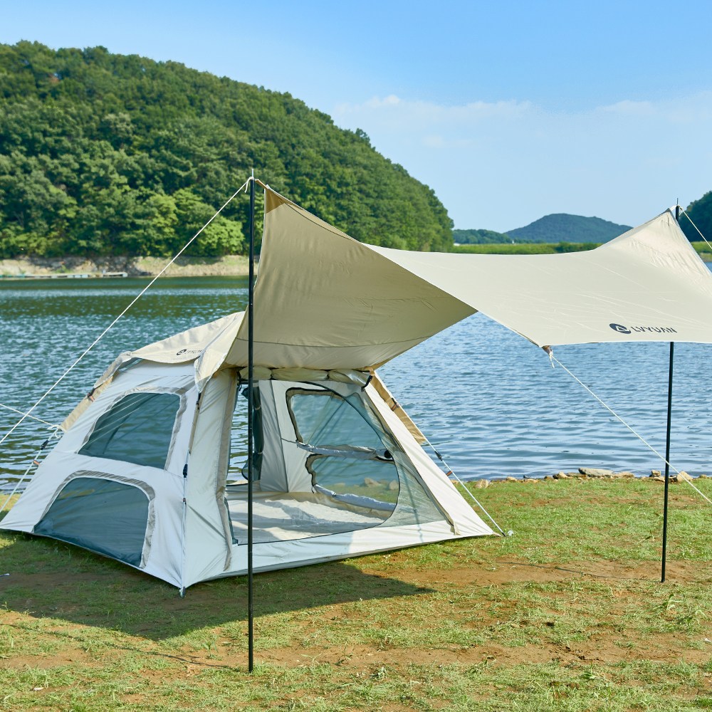 녹원 캠핑 돔 그늘막 원터치텐트+타프 풀세트 4-6인용 89,000원