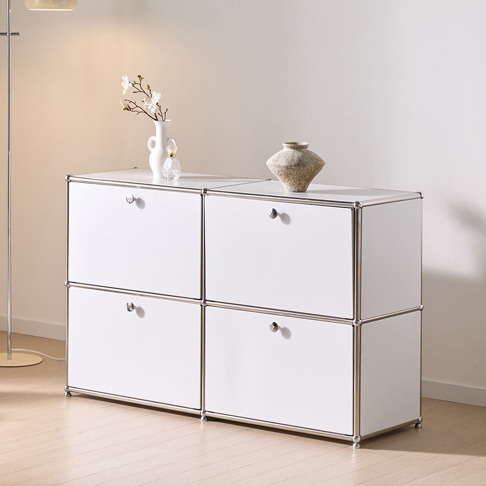 파스코 모듈 2단1230수납장4도어 YJ-P843 모듈수납장 미드센츄리 인테리어 모듈가구 528,000원