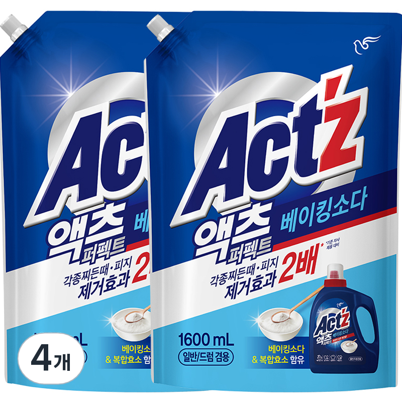액츠 퍼펙트 베이킹소다 리필, 1.6L, 4개 16,300원