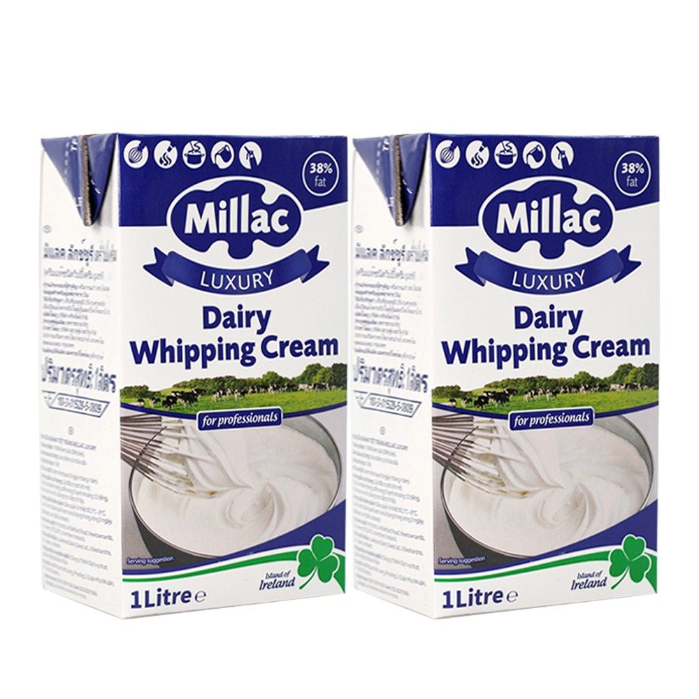 밀락 럭셔리 데어리 휘핑크림 1L x2개+아이스박스포장/유지방 38%/생크림 대체품 25,100원