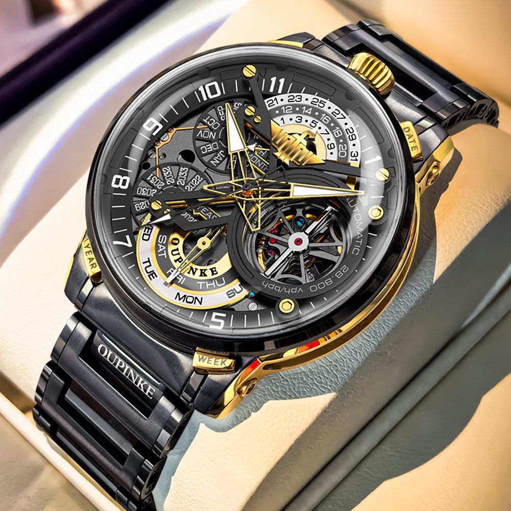 OUPINKE 남성 시계 자동 기계식 오토매틱 럭셔리 워터프루프 명품 메탈 패션 야광 다기능 손목 470,000원