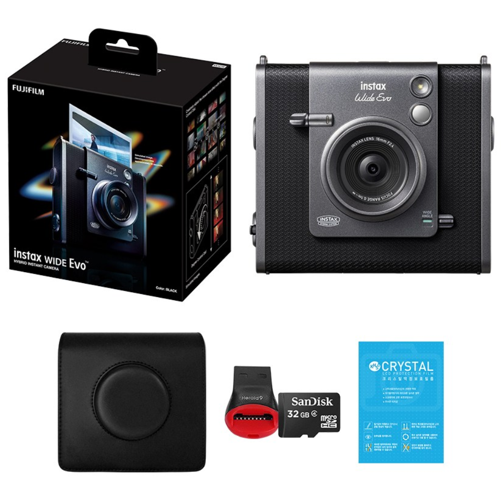 인스탁스 와이드 에보 가죽케이스 패키지+사은품/하이브리드 즉석카메라, 1세트, 블랙/블랙 528,000원