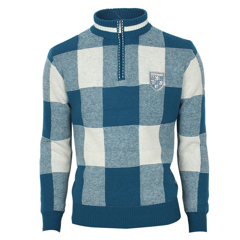 그렌에코 ges26101 남성 반집업 체크패턴 방풍 니트/방풍안감/도톰하고 따뜻한 115,400원