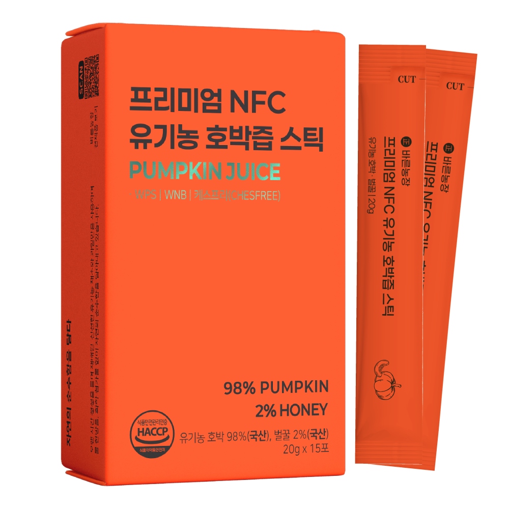 효과빠른 국내산 유기농 호박즙 물 한방울 넣지않은 진한 바른농장 NFC착즙, 1박스, 300g 11,780원
