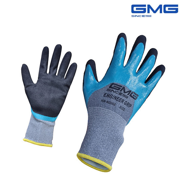 GMG 지엠지 엔지니어그립 KR-N2002 기름 오일작업 정비 습기보호 부분방수 낚시 다목적 원예 정원 목공 운반 라텍스 스판, 1개 3,900원