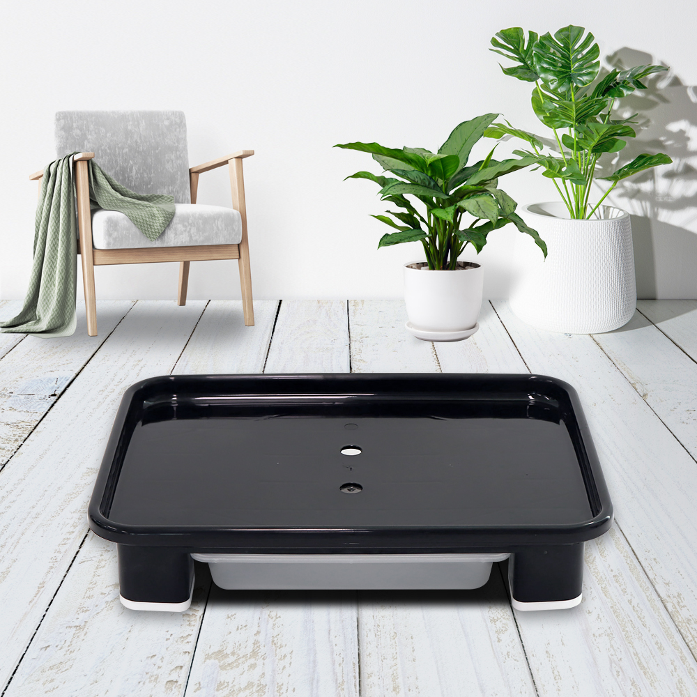화분월드 고정식 직사각 서랍 물받침 화분 받침대, 반타블랙, 1개 17,540원