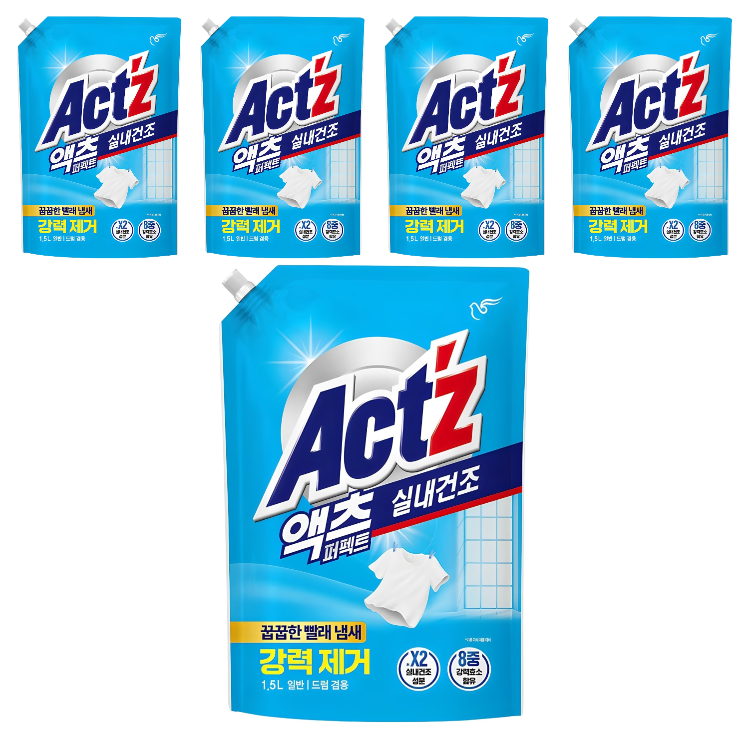 액츠 퍼펙트 실내건조 액상세제 리필, 1.5L, 5개 17,110원