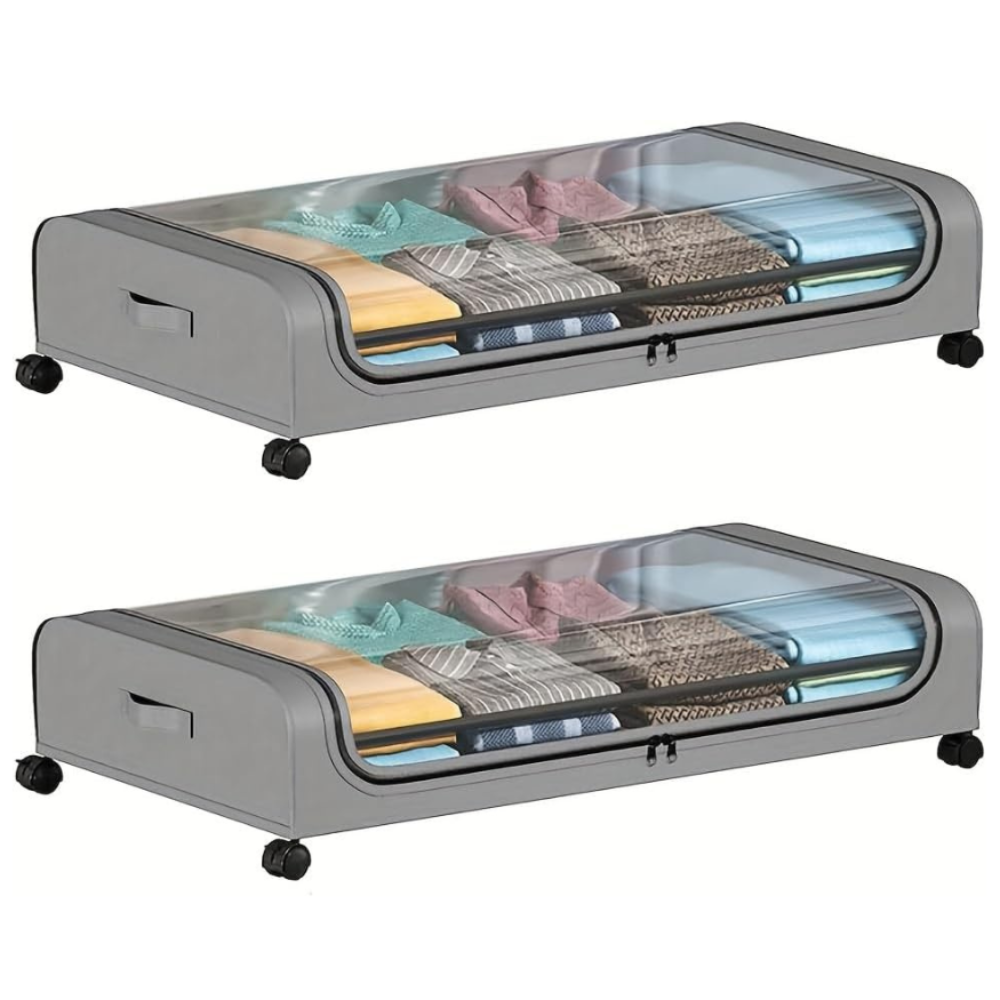 노틈 언더베드 리빙박스 1+1 침대밑수납장 침대수납박스 속옷정리함, 1세트, 그레이 37,900원