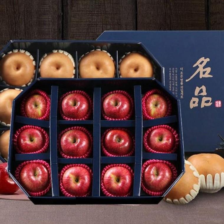 과일 선물세트 팔각 1+1 VIP 선물세트 사과12과+배10과 설날 명절 답례품 단체 따사로운남자, 1 525,070원