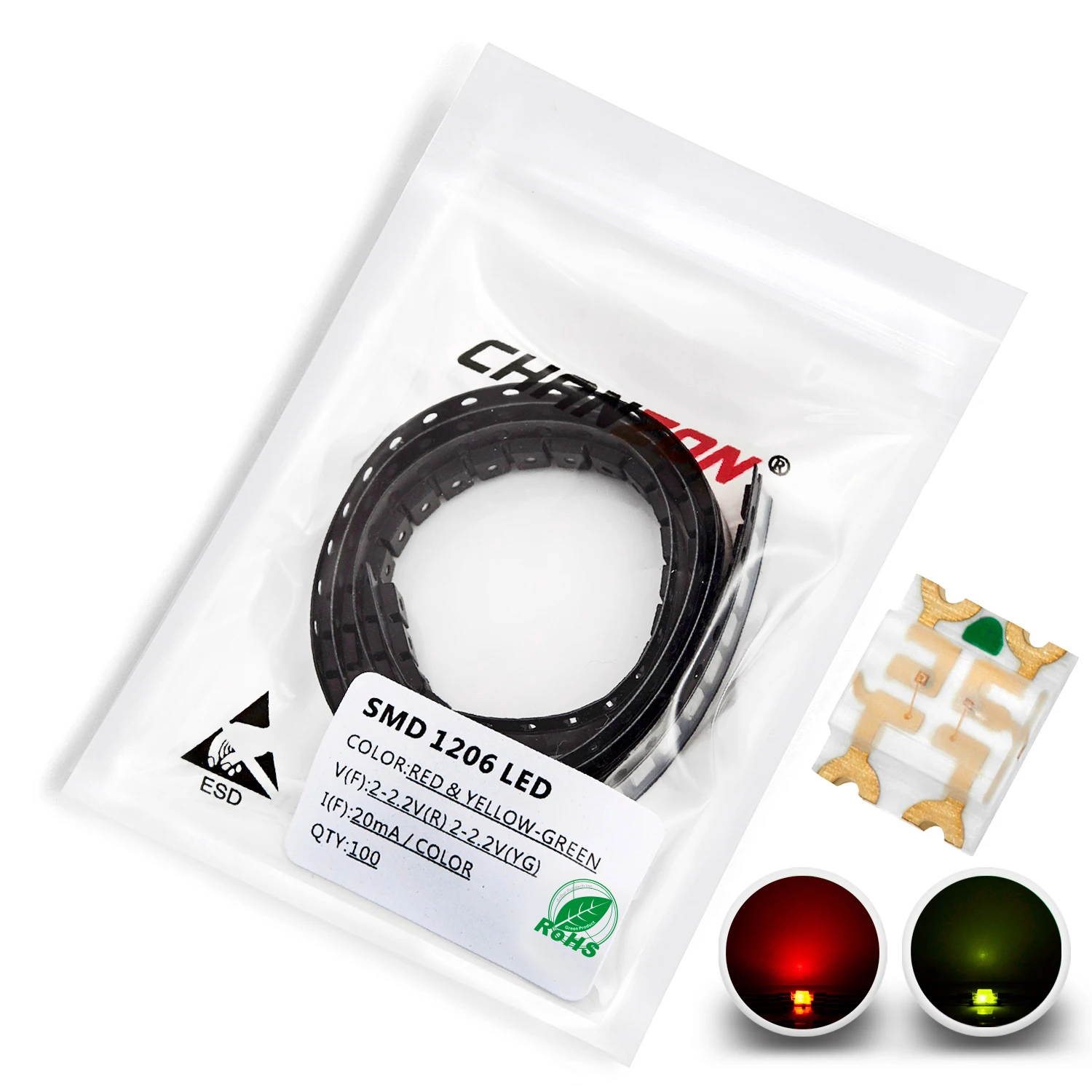 1206 3216 SMD LED 다이오드 칩 따뜻한 흰색 빨간색 녹색 파란색 노란색 주황색 UV 보라색 분홍색 RGB SMT 16,600원