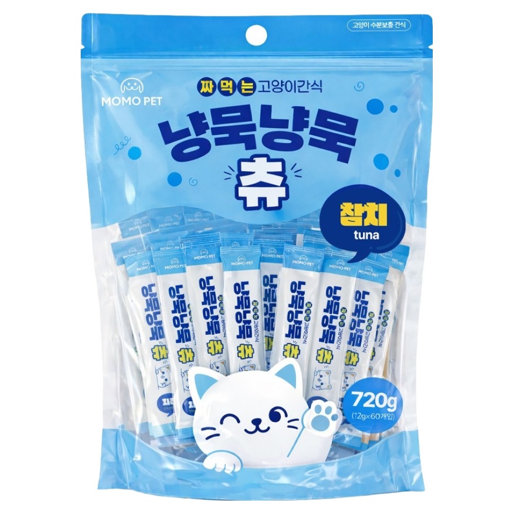 MOMOPET 냥묵냥묵 고양이 대용량 짜먹는 간식 60p, 1개, 720g, 참치, 현재가 7,980원