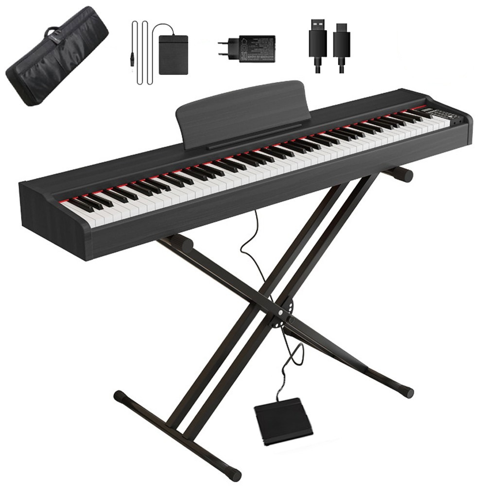 ZOZOFO 고급 원목 88건반 디지털피아노 Keysplay 입문용/교습용 전자 피아노 88piano + 스탠드 + 서스테인 페달 + 수납 가방 세트 108,000원