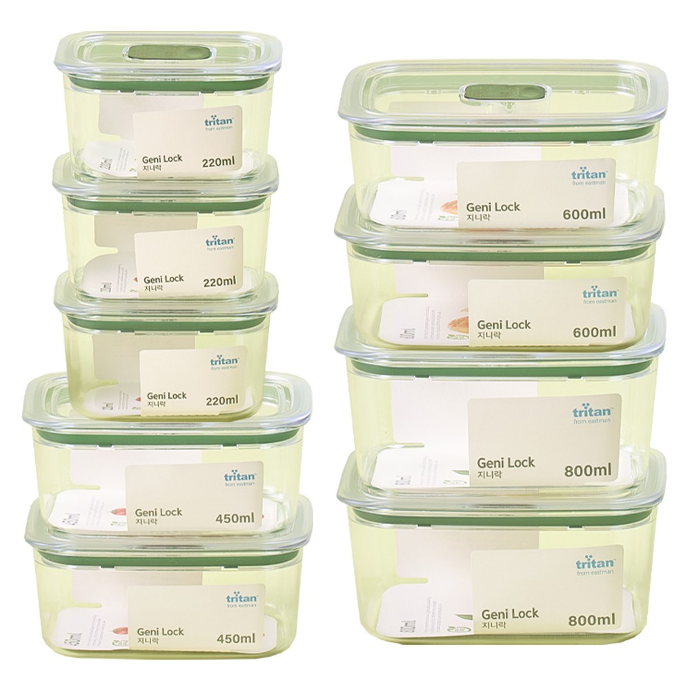 에코센스 지니락 올트라이탄 원터치 프리미엄 밀폐용기 9P, 1세트, 단품 69,900원
