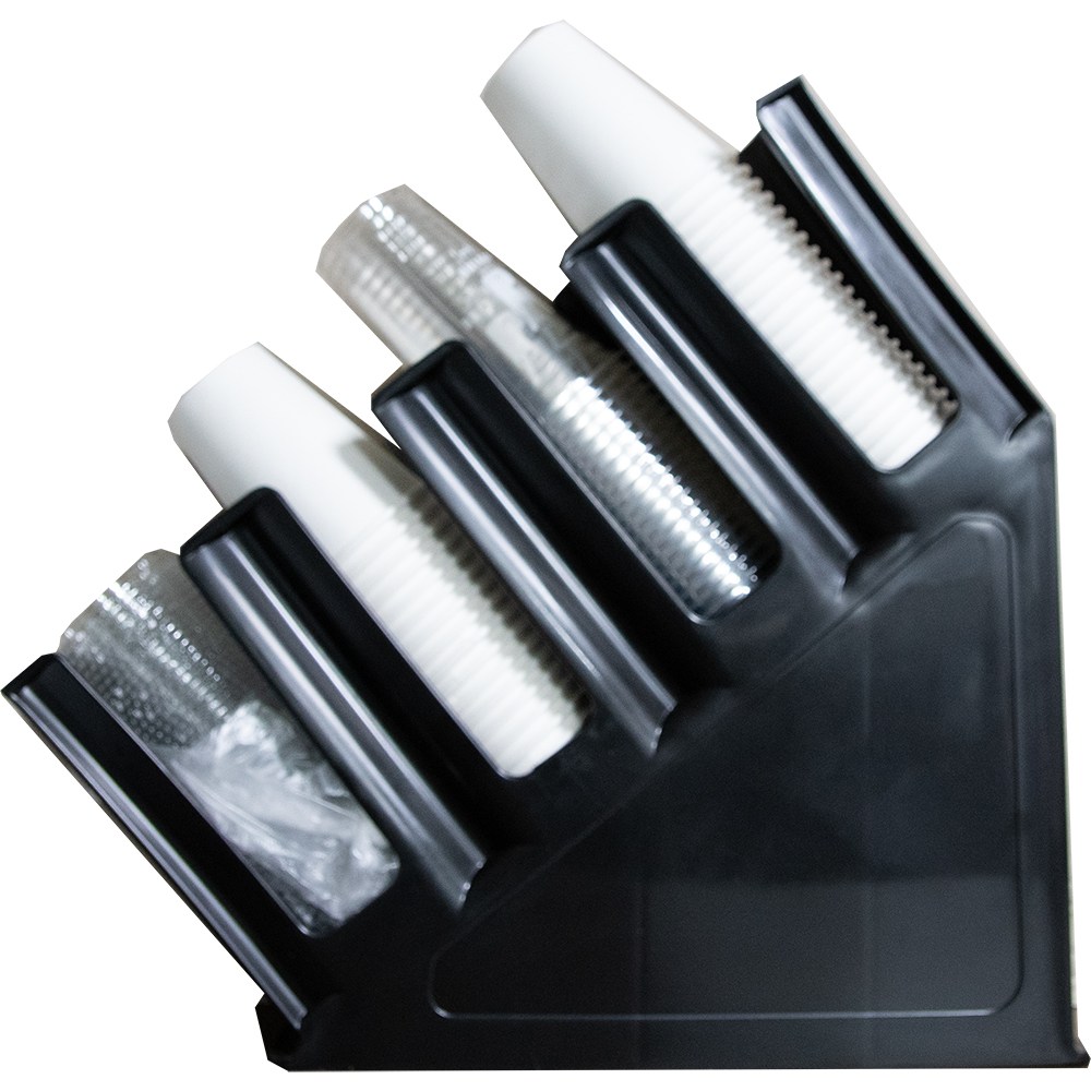 [이든] 4구 컵디스펜서 사선형 테이크아웃컵 종이컵 정리대, 1개, 블랙 14,000원