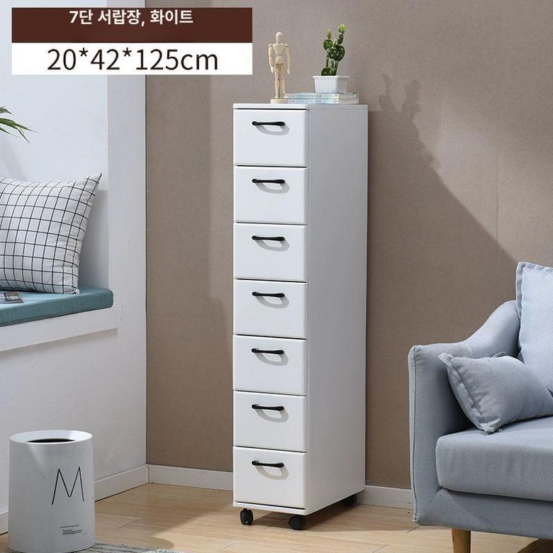 슬림장 얇은 거실 수납장 이동식 수납선반 선반형 선반 철제 호두 베란다 서랍장 224,500원