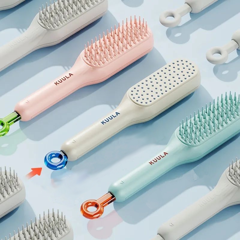 딜헤븐 엉킴방지 원터치 청소 머리빗, 1개, 블루 5,700원