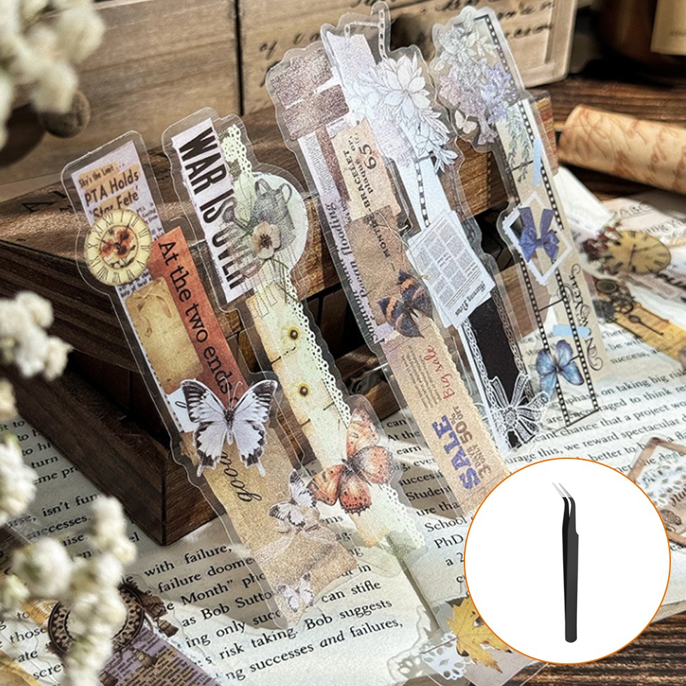 모를린 다이어리 꾸미기 빈티지 콜라주 저널링 스티커 세트 120매 | 핀셋 증정 15,500원