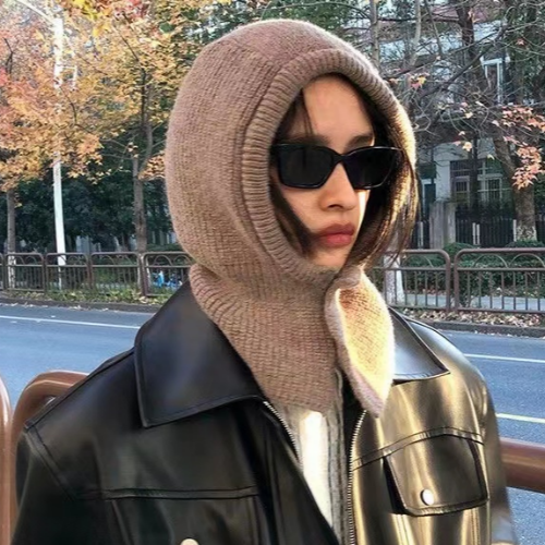 퓨어몰링 니트 바라클라바 후드 넥워머 투버튼 니트 후드 9color 7,880원