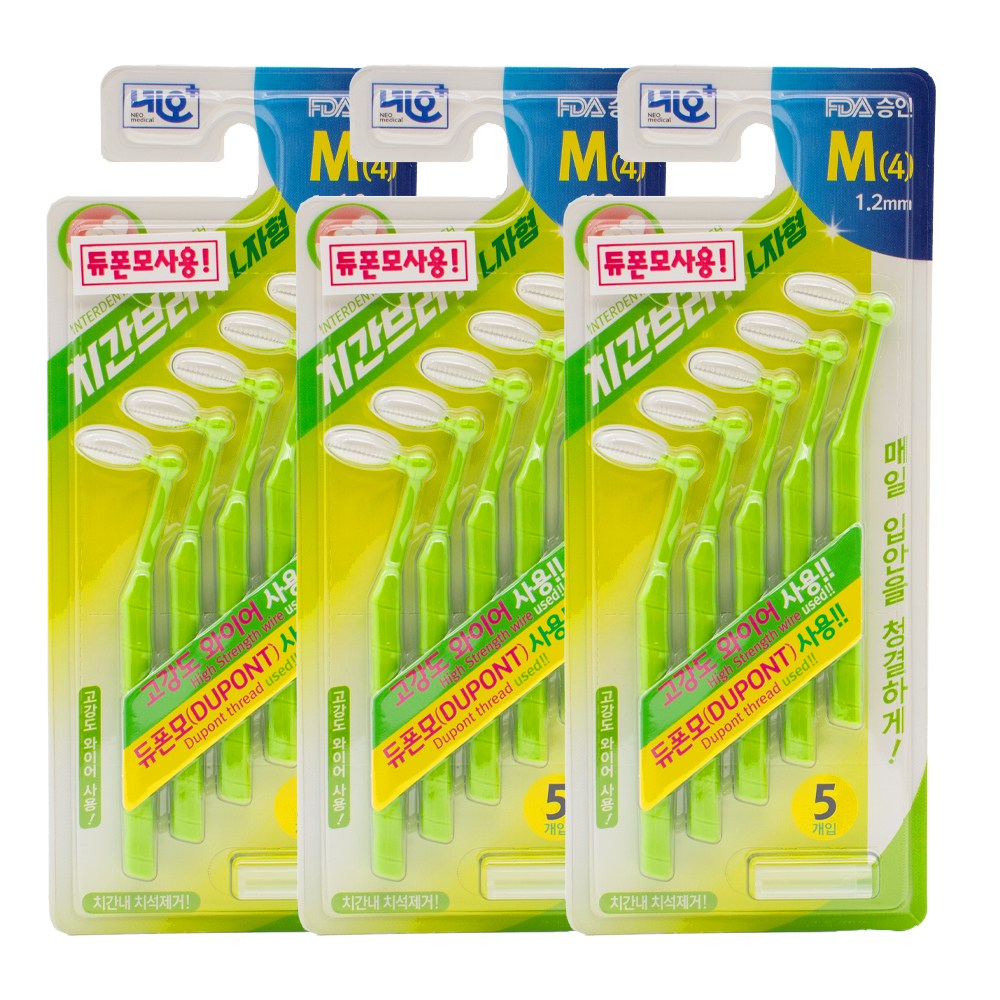 네오 에버덴 치간칫솔 L자형 5p (m 1.2mm) EVERDEN, 3개, 5개입 6,000원