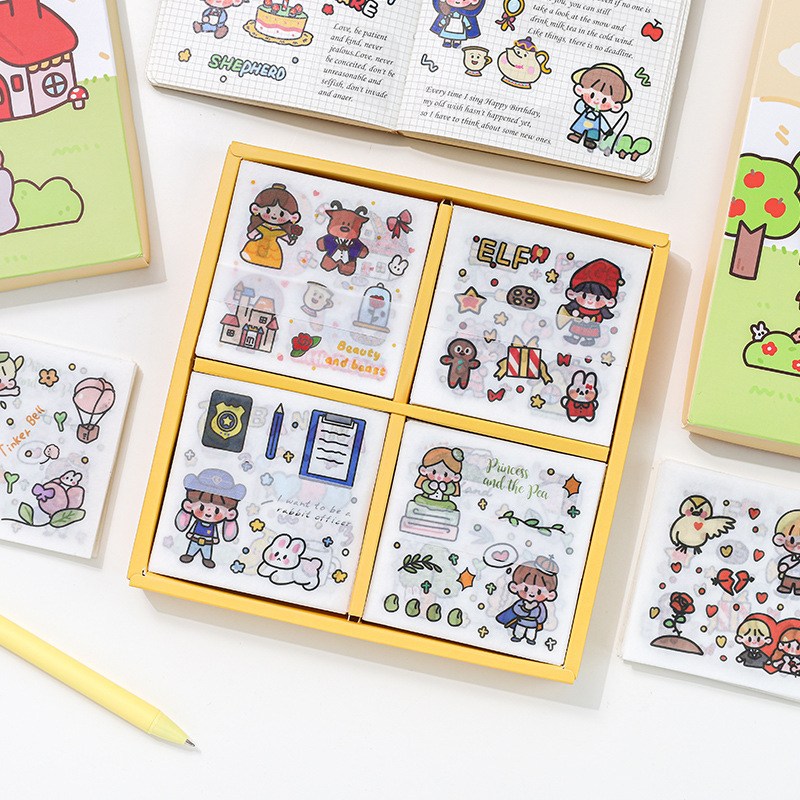 100장 스티커 다꾸 스티커박스 다이어리 만화 캐릭터 주인공 공주 꾸미기 귀여운 소녀 빨간모자 폰꾸 집콕템 꾸미기 데코 소녀  stikers 12,300원