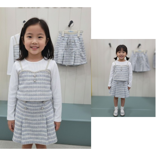 리틀밥독 봄가을 아네모네 트위드상하세트(뷔스티에+큐롯팬츠)아동데일리룩,등원룩,나들이룩 73,600원