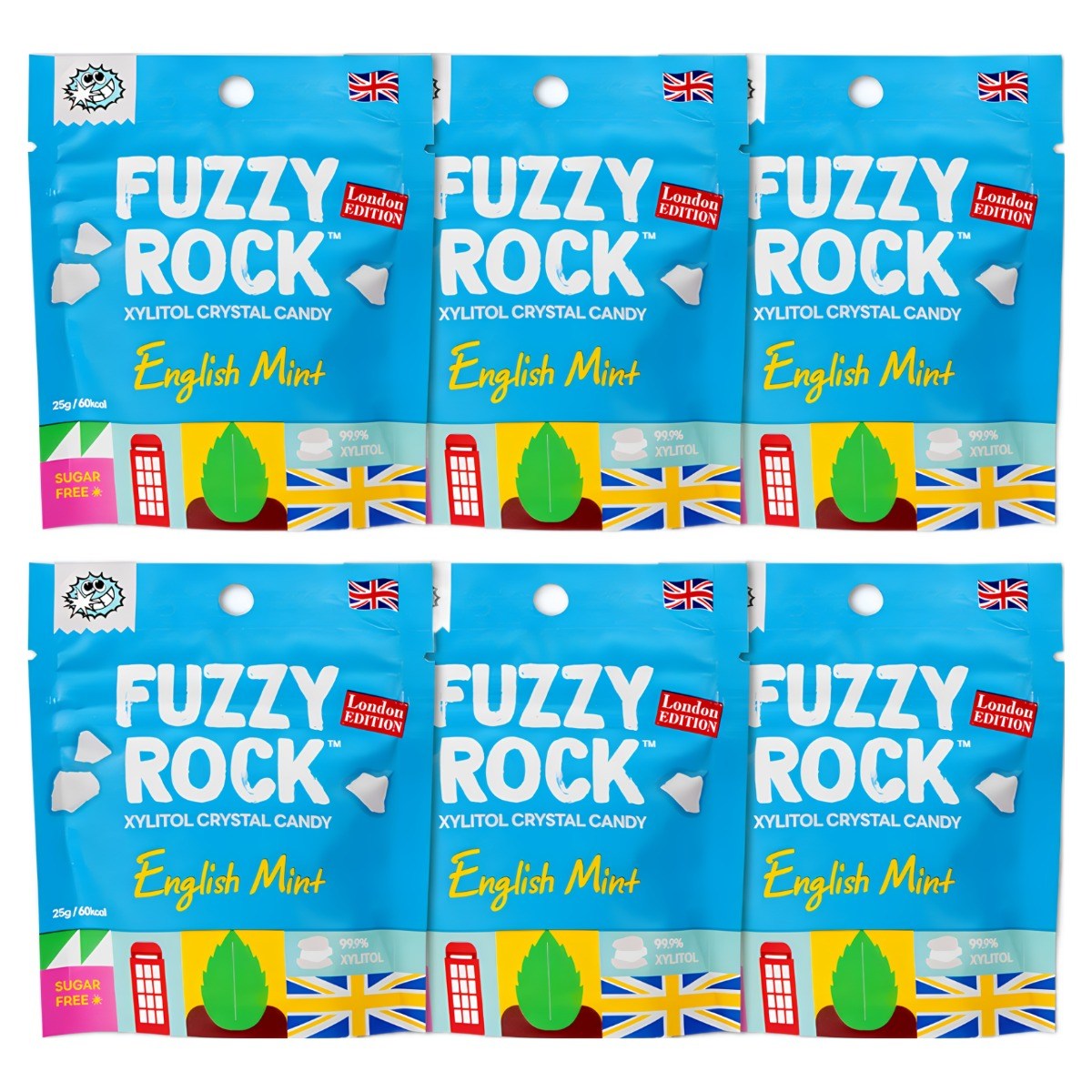 퍼지락 무설탕 자일리톨 캔디 런던에디션 잉글리쉬민트맛 지퍼백, 6개, 25g 15,130원