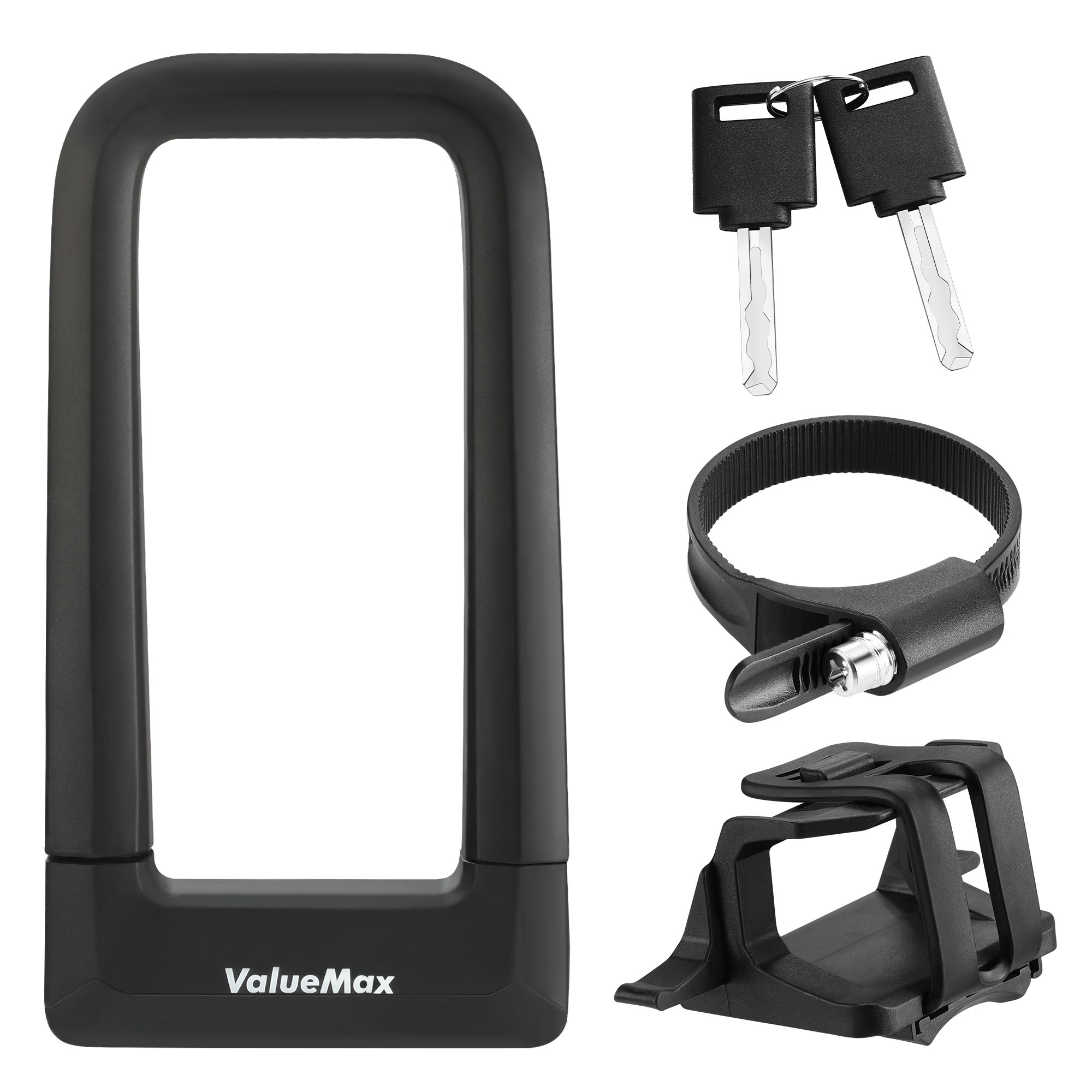 ValueMax 자전거 락 자물쇠 잠금 U자형 세트, 1세트, 블랙 25,560원